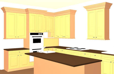 Kitchen 3D rendering